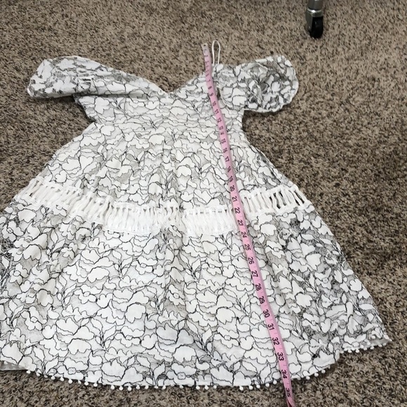 Nicholas Basque Lace Dress Size 0 White Black Floral OTS Fit and Flare Mini - Picture 9 of 12